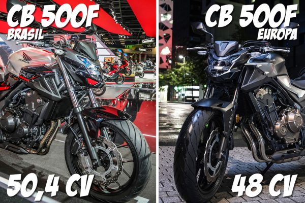 Nova CB 500F 2020 comparativo com 500f Europa