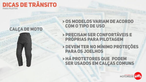 dicas de segurança no transito Calça